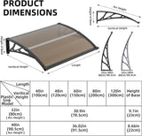 GUANSU-CN Large Drainage Sink Window Awning Door Canopy Polycarbonate Panel Outdoor Window Awning Exterior, Front Door Overhang Awning