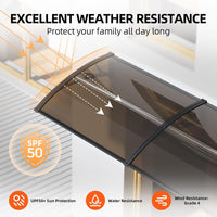 GUANSU-CN Window Door Awning Canopy, UPF 50+ Polycarbonate Entry Door Outdoor Window Awning Exterior, Front Door Overhang Awning Hollow Sheet