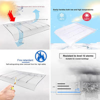 GUANSU-CN Curved Window Awning Invisible Porch Canopy UV Rain Snow Protection